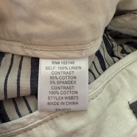 Michael Stars sz M‎ Blue White Stripe 100% Linen Summer Shorts - Picture 7 of 8